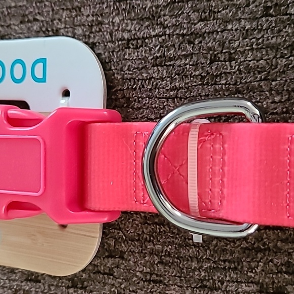 REAL SIMPLE MEDIUM PINK RUBBERIZED DOG COLLAR NECK SIZE 12" - 16" - Picture 4 of 8